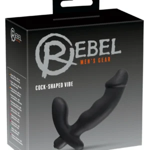 Rebel prostatos masažuoklis su tarpvietės stimuliatoriumi, juodas, 15 cm