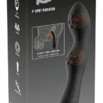 Rebel lenktas analinis vibratorius, juodas, 23,5 cm