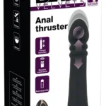Black Velvets Anal Thruster analinis dildo su siurbtuku, juodas