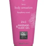 HOT Shiatsu Just Glide 2in1 vandens pagrindo lubrikantas, aviečių kvapo, 200 ml