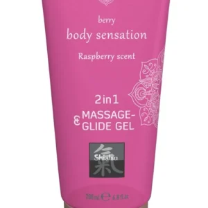 HOT Shiatsu Just Glide 2in1 vandens pagrindo lubrikantas, aviečių kvapo, 200 ml