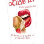 Lick it! masažo gelis su braškių ir putojančio vyno aromatu, 50 ml