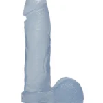 Doc Johnson Crystal Jellies realistinis dildo su siurbtuku, skaidrus, 20 cm