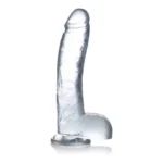 Curve Toys Glas Crystal Series stiklinis dildo su siurbtuku, skaidrus, 25,5 cm