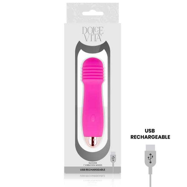 DOLCE VITA – įkraunamas vibratorius trys rožiniai 7 greičiai - Image 3