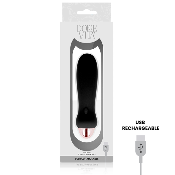 DOLCE VITA – įkraunamas vibratorius „five black“ 7 greičiai - Image 3