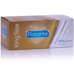 PASANTE – prezervatyvai karališko dydžio dėžutėje 144 vnt.