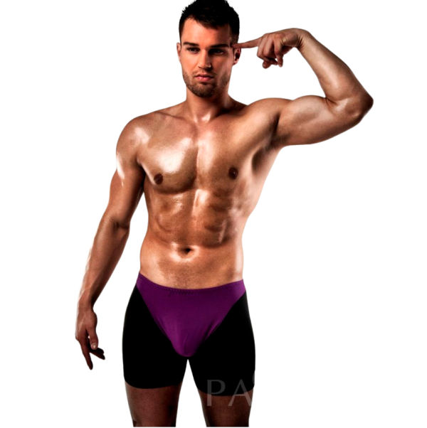 PASSION MEN – passion - boxer 009 lilac/black erotiškas apdaila s/m