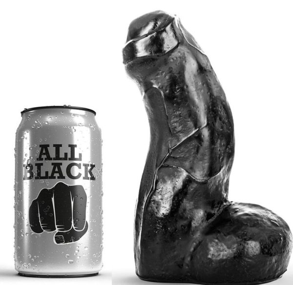ALL BLACK – realistiškas dongas juodas 17 cm