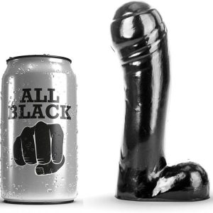 ALL BLACK – dildo juodas 15 cm