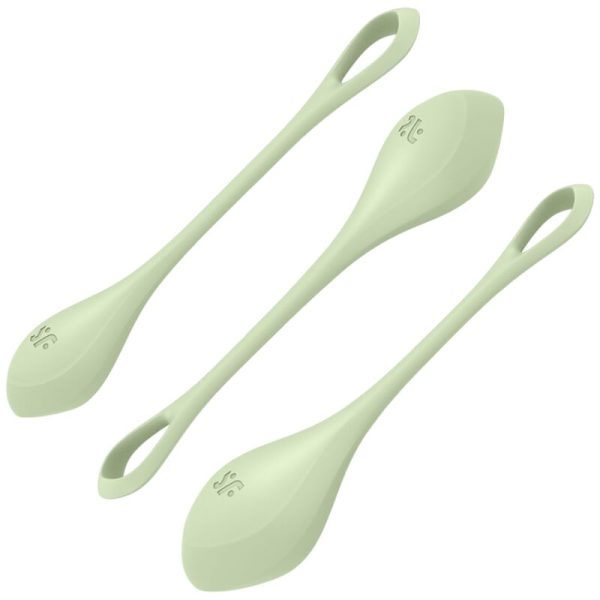 SATISFYER BALLS – satisfyer - yoni power 2 treningo rinkinys žalias