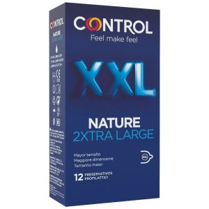 CONTROL CONDOMS – control - nature 2xtra large xxl prezervatyvai - 12 vnt.
