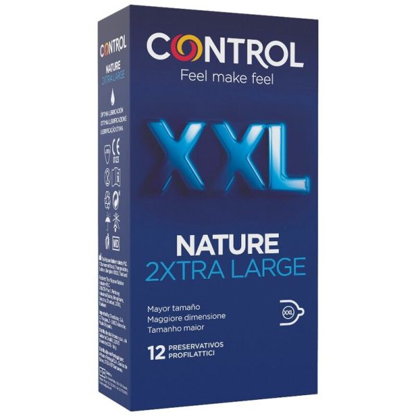 CONTROL CONDOMS – control - nature 2xtra large xxl prezervatyvai - 12 vnt.