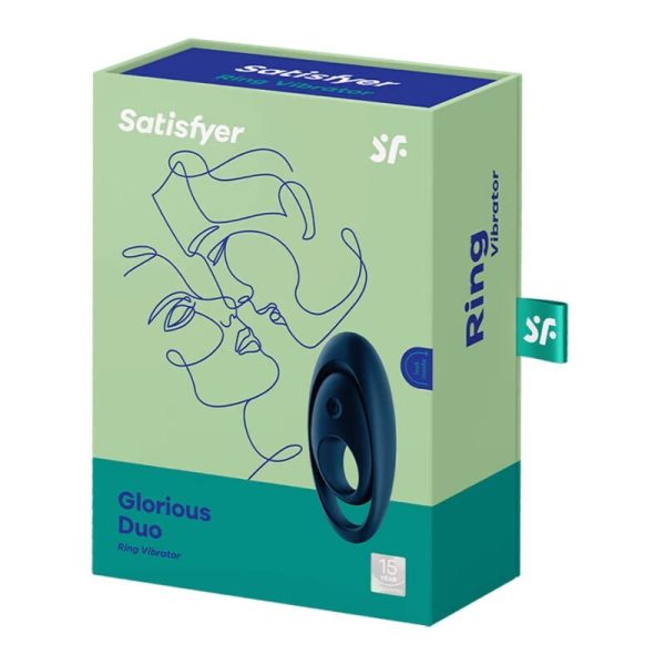 SATISFYER RING – satisfyer - nuostabus duo žiedas vibratorius mėlynas - Image 3