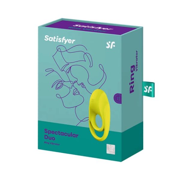 SATISFYER RING – satisfyer - spectacular duo žiedas vibratorius geltonas - Image 3
