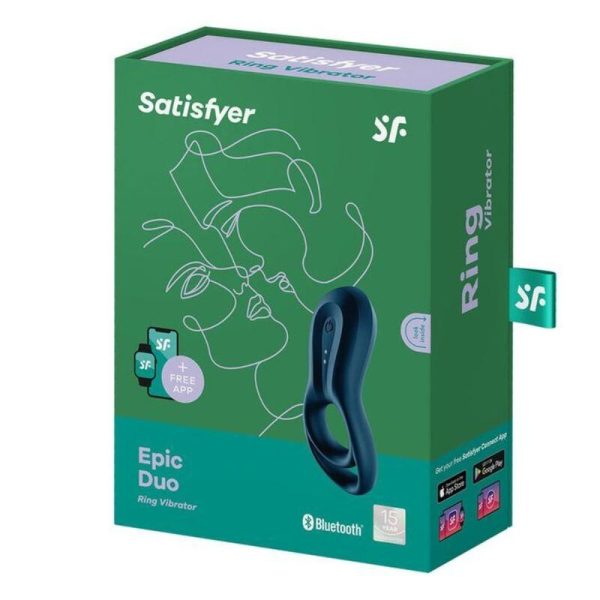 SATISFYER CONNECT – satisfyer - epic duo ring vibratorius aplikacija mėlynas - Image 3