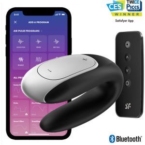 SATISFYER CONNECT – satisfyer - dublinis malonumas partnerio vibratorius juodas