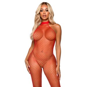 LEG AVENUE BODYSTOCKINGS – leg avenue - le frivole bodystocking - racer neck vienas dydis raudonas