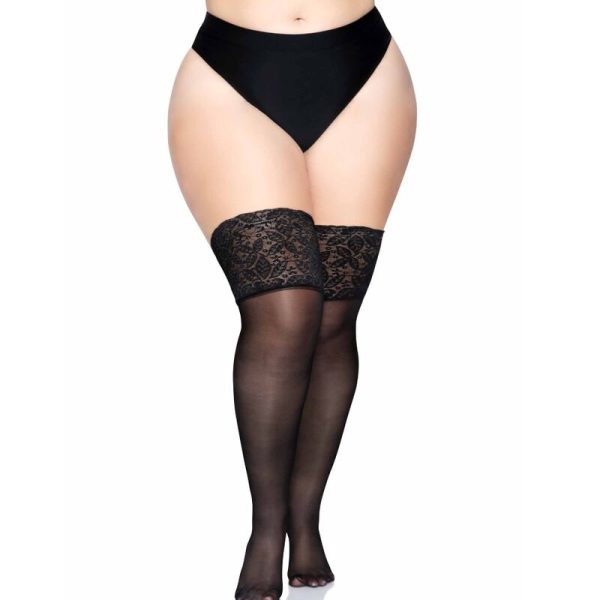 LEG AVENUE HOSIERY – leg avenue - peršviesti kelnės su silikono kraštu dideliems dydžiams