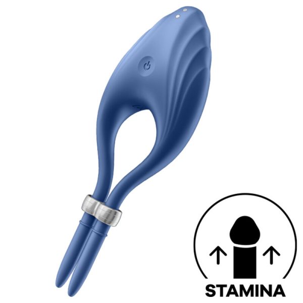 SATISFYER RING – satisfyer - dvikovos žiedas vibratorius mėlynas