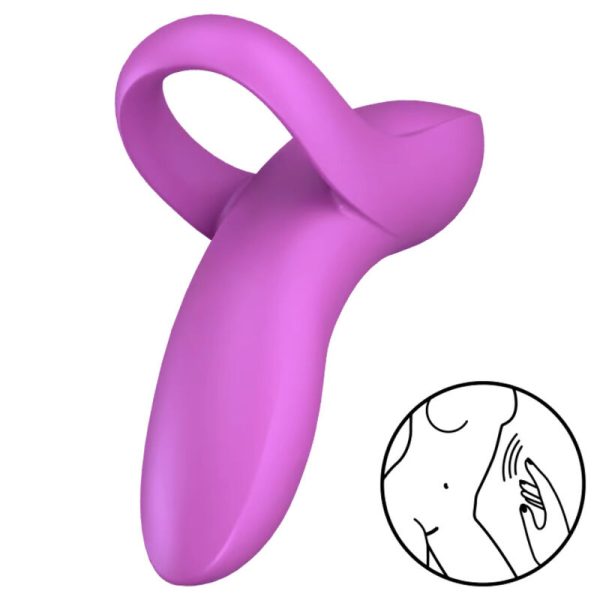 SATISFYER VIBRATOR – satisfyer - drąsus meilės pirštų vibratorius rožinis