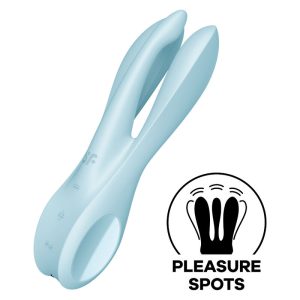 SATISFYER - TRYS VIENAME MĖLYNAS VIBRATORIUS