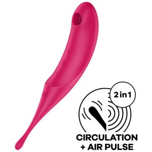 SATISFYER AIR PULSE – satisfyer - sukamas pro air pulse stimuliatorius ir vibratorius raudonas