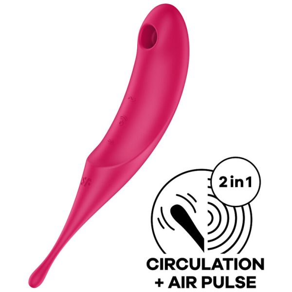 SATISFYER AIR PULSE – satisfyer - sukamas pro air pulse stimuliatorius ir vibratorius raudonas