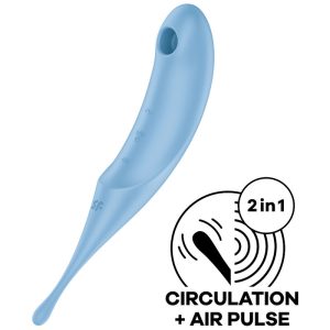 SATISFYER AIR PULSE – satisfyer - sukinės pro oro pulso stimuliatorius ir vibratorius mėlynas