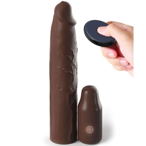FANTASY X-TENSIONS – FANTASY X-TENSIONS - pipedreams sleevas 22,86 cm + 7,62 cm plugas su nuotoliniu valdymo rudas