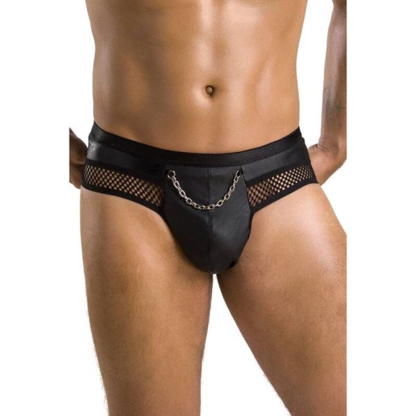 PASSION MEN – aistringas - 030 atidarytas slipas juodas l/xl - Image 3