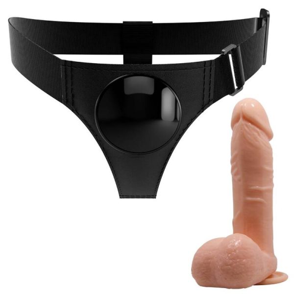 PRETTY LOVE – universalus diržai su dildo tom 20 cm natūralus - Image 3