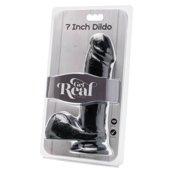 GET REAL – 18 cm dildo su kamštukais juodas - Image 2