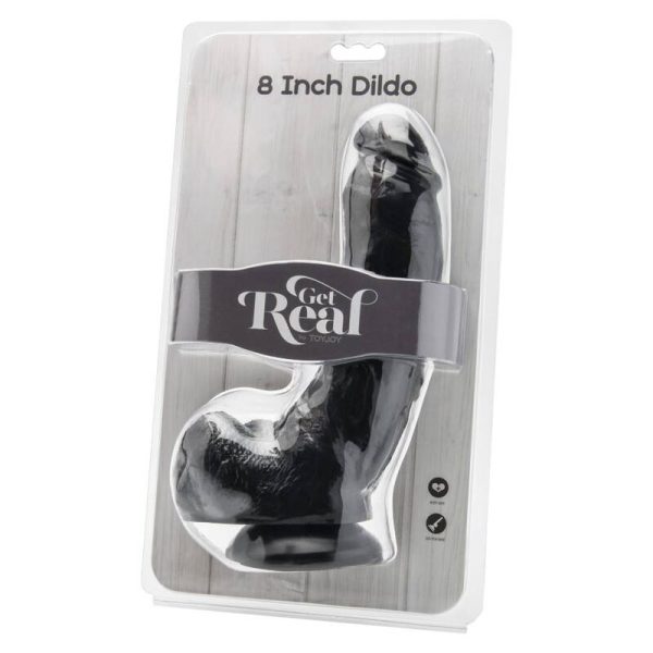 GET REAL – 20,5 cm dildo su kamščiais juodas - Image 2