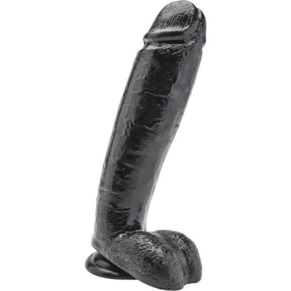 GET REAL – 25,5 cm dildo su kamščiais juodas