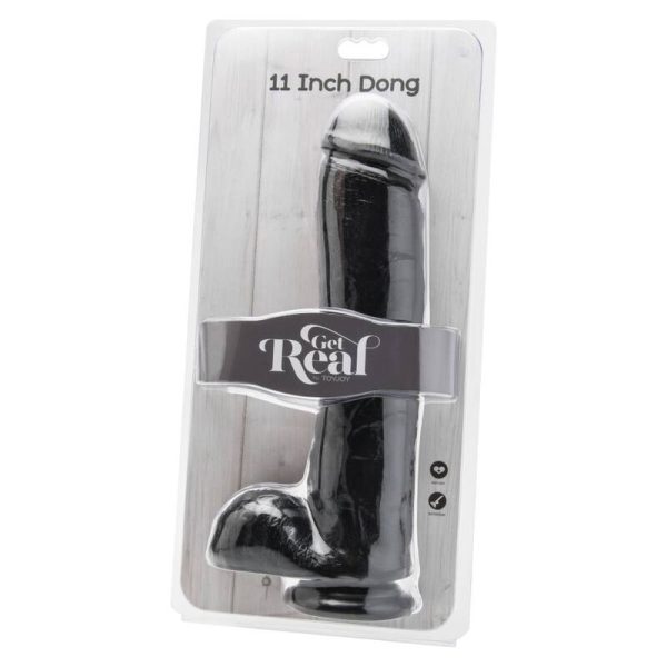 GET REAL – 28 cm dildo su kamščiais juodas - Image 2