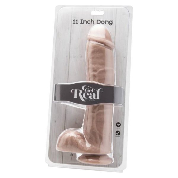 GET REAL – 28 cm dildo su kamščiais odos spalvos - Image 2