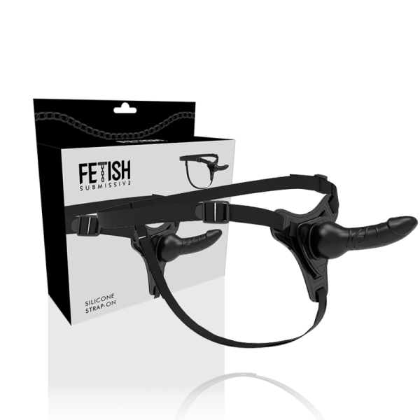 FETISH SUBMISSIVE HARNESS – juodas silikonas realistinis 16 cm - Image 2