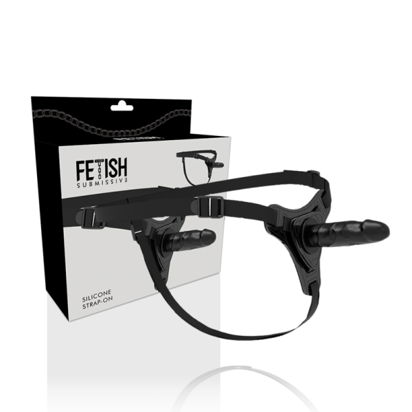 FETISH SUBMISSIVE HARNESS – realistiškas juodas silikonas 15 cm - Image 2