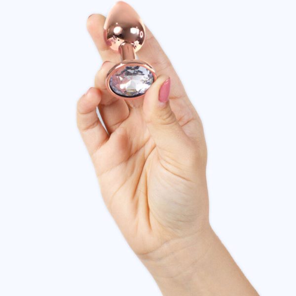 SECRETPLAY TOYS – secretplay - metalinis analinis kamštis rožinis auksas mažas 7 cm - Image 3