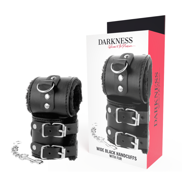DARKNESS BONDAGE – darkness - juodi reguliuojami odiniai ankletai su paddingu