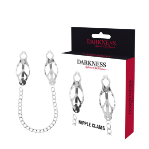 DARKNESS BONDAGE – darkness - metaliniai nipple spaustukai su grandine