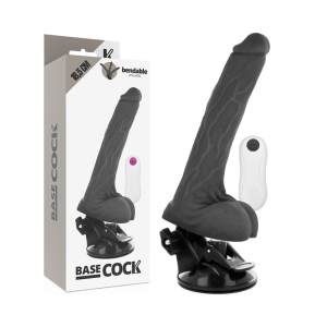 BASECOCK - Juodas lankstus vibratorius 18.5 cm