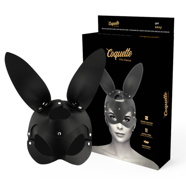 COQUETTE ACCESSORIES – coquette chic desire - veganiškos odos kauke su triušio ausytimis