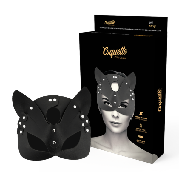 COQUETTE ACCESSORIES – coquette chic desire - veganiškos odos kauke su triušio ausytimis