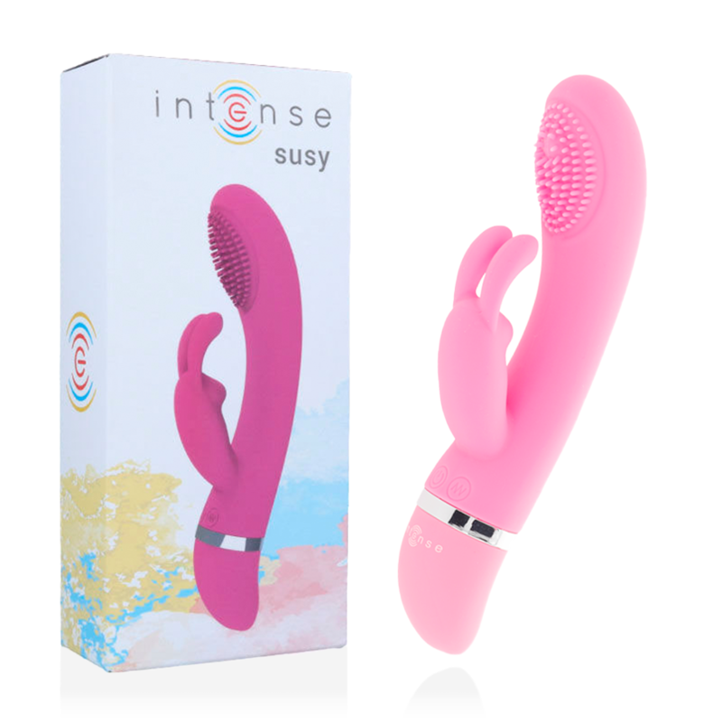 INTENSE FUN – intense - susy osciliuojantis vibratorius silikoninis triušis rožinis