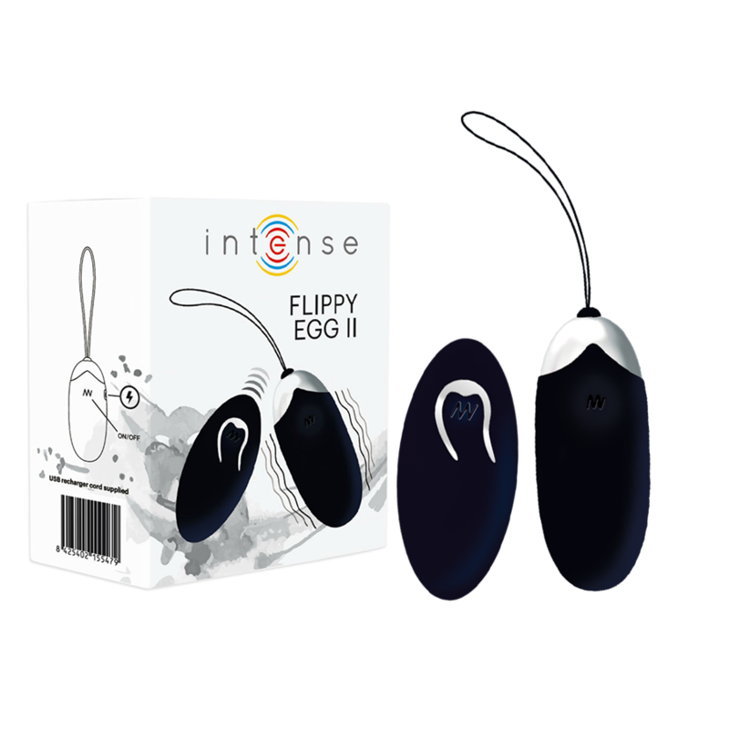INTENSE COUPLES TOYS – intense - flippy ii vibruojantis kiaušinis su nuotoliniu valdymu juodas