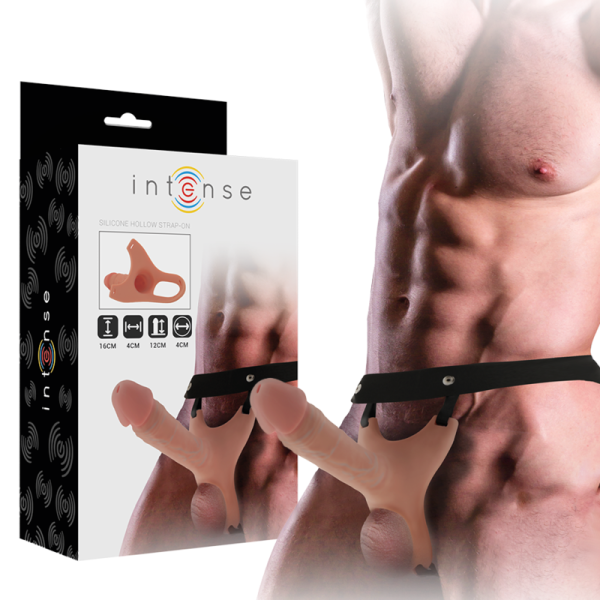 INTENSE COUPLES TOYS – intense - tuštas diržas su silikoniniu dildų 16 x 3.5 cm