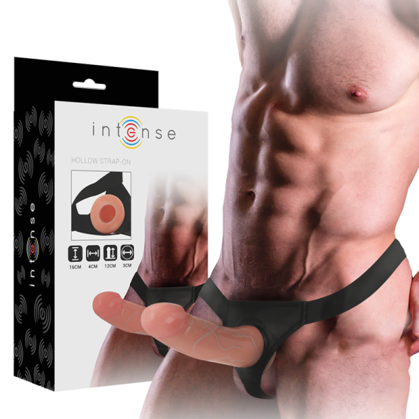 INTENSE COUPLES TOYS – intense - tuščias diržas su dildų 16 x 3 cm