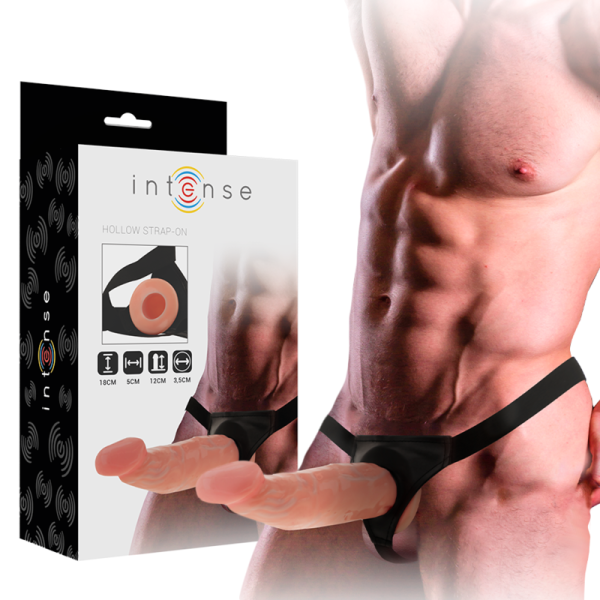 INTENSE COUPLES TOYS – intense - tuščias diržas su dildo 18 x 3.5 cm